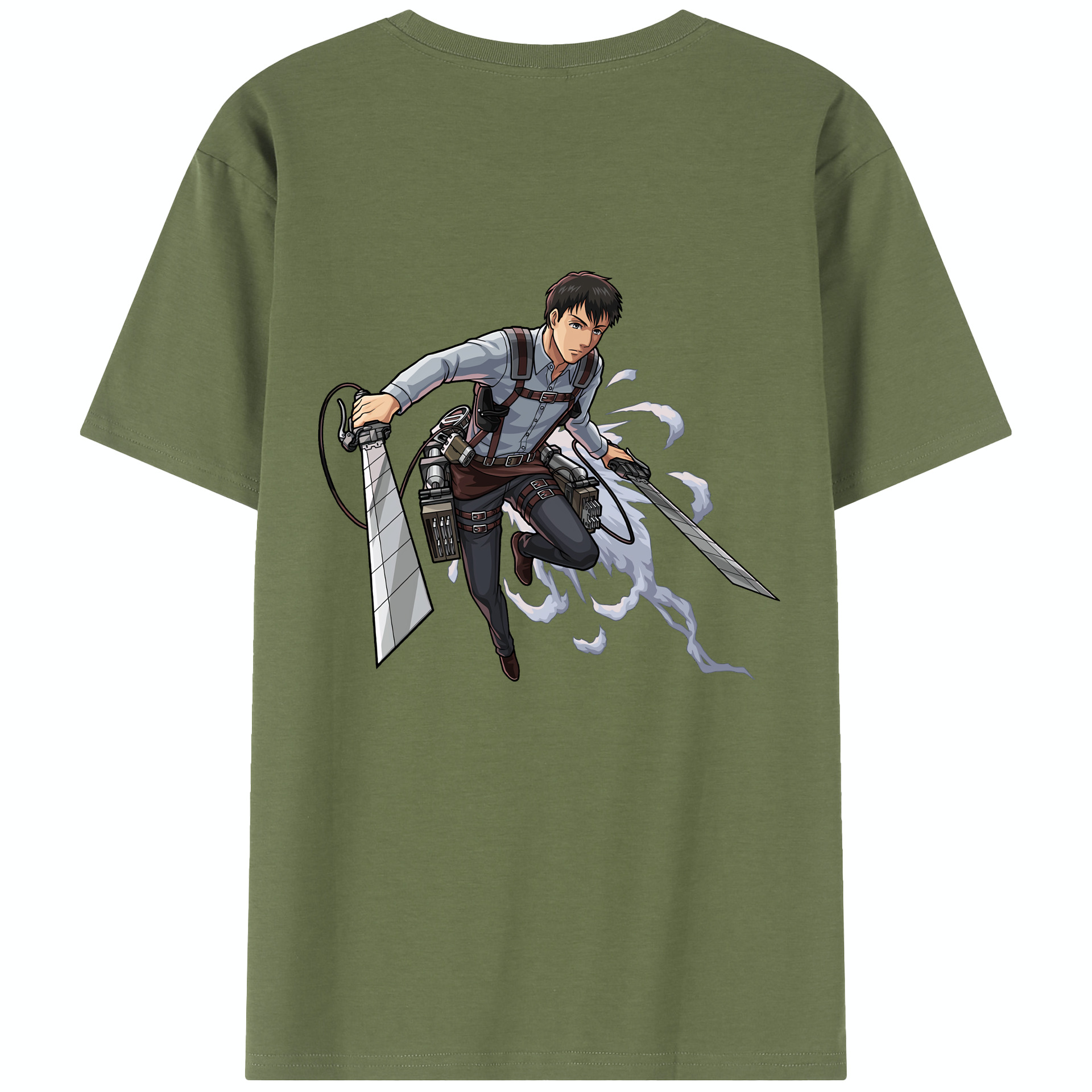 （画像用） 進撃の巨人 ベルトルト・フーバー Attack on Titan Bertholdt Hoover 綿100％半袖Tシャツ（背面プリント）
